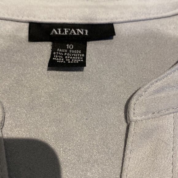 Lite grey Faux Suede sleeveless dress by Alfani size 10 - Picture 8 of 10